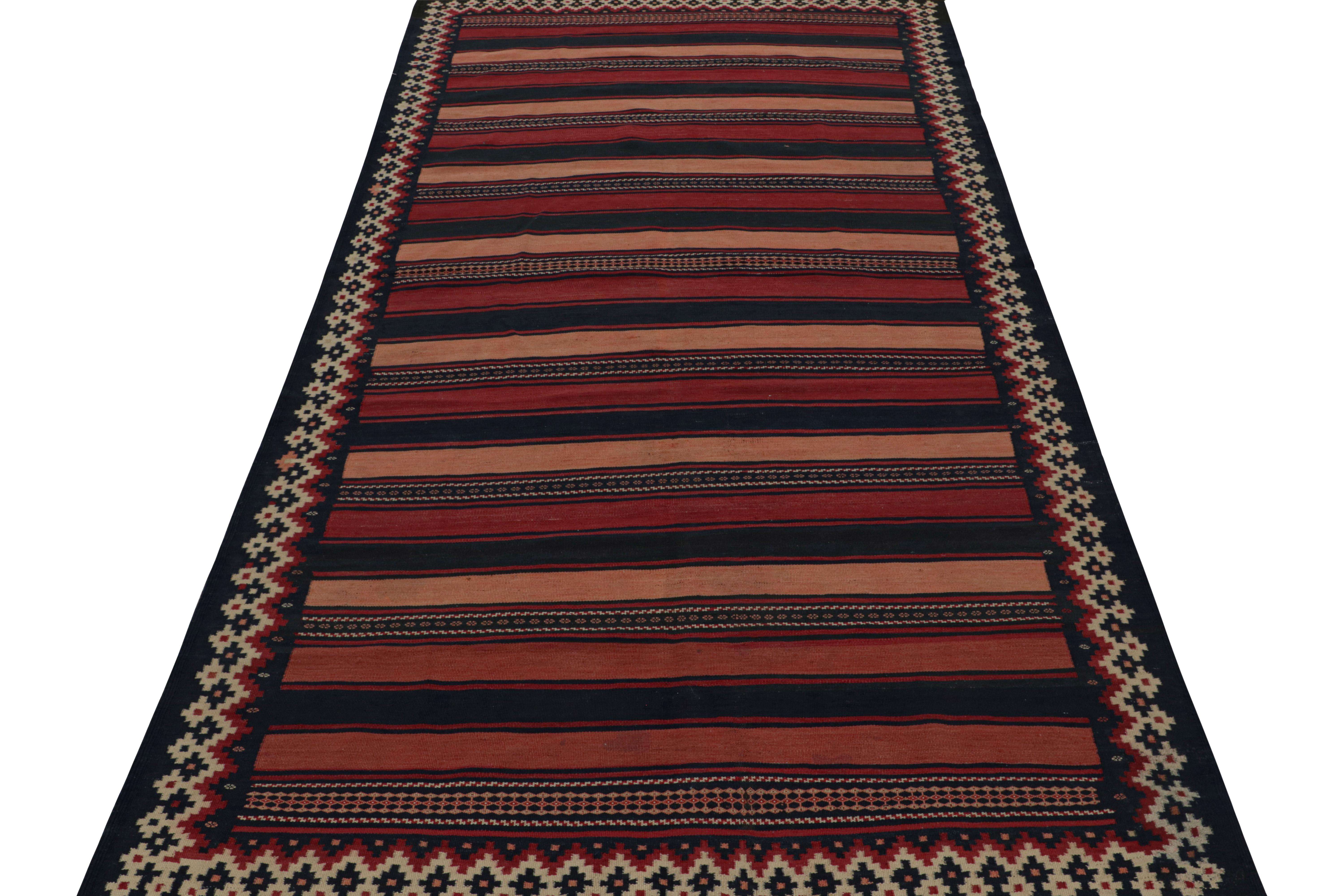 Tribal Vintage Afghani tribal Kilim runner rug, in Beige/brown, from Rug & Kilim For Sale