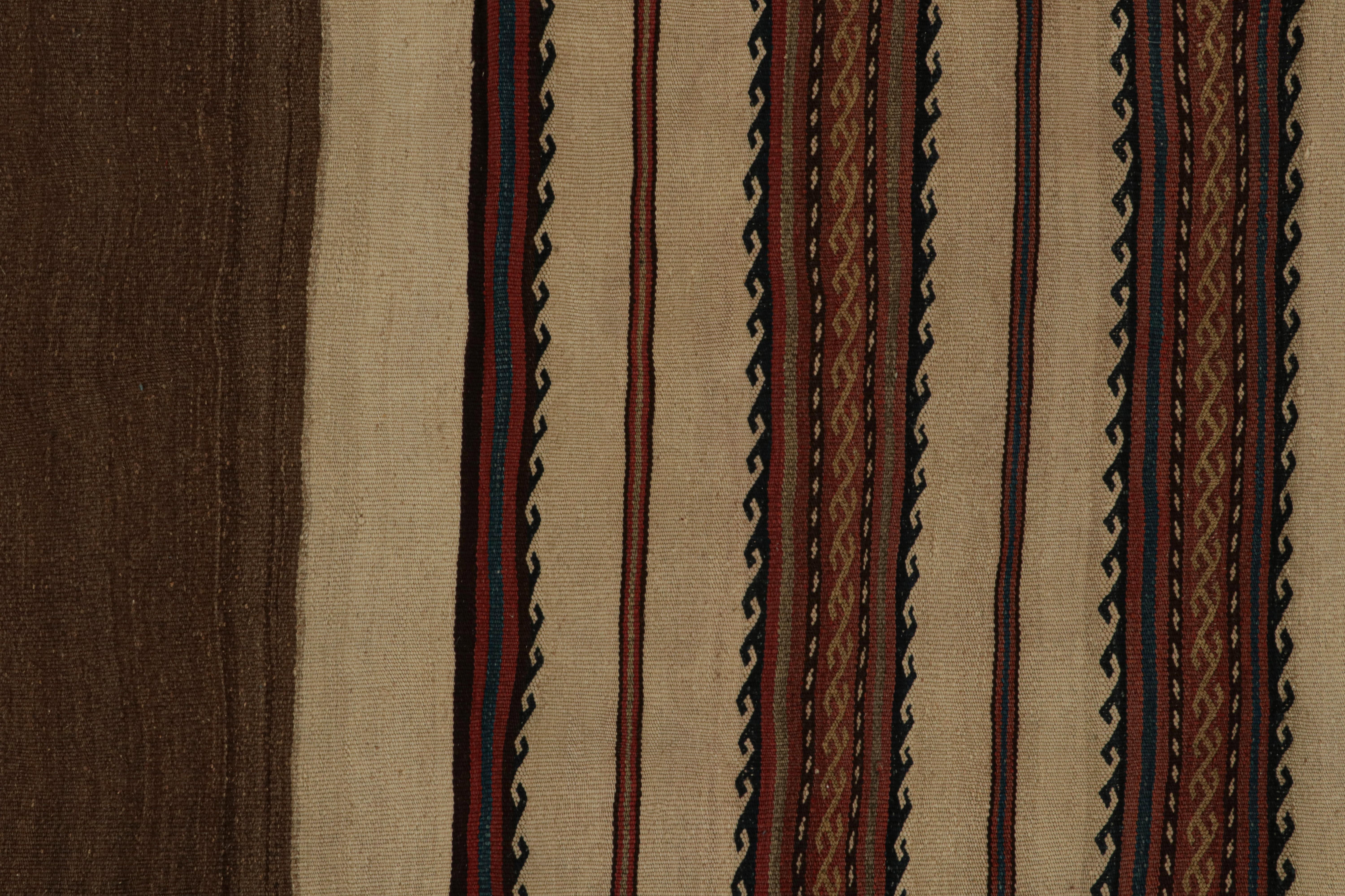 Mid-20th Century Vintage Afghani tribal Kilim runner rug, in Beige/brown, from Rug & Kilim For Sale