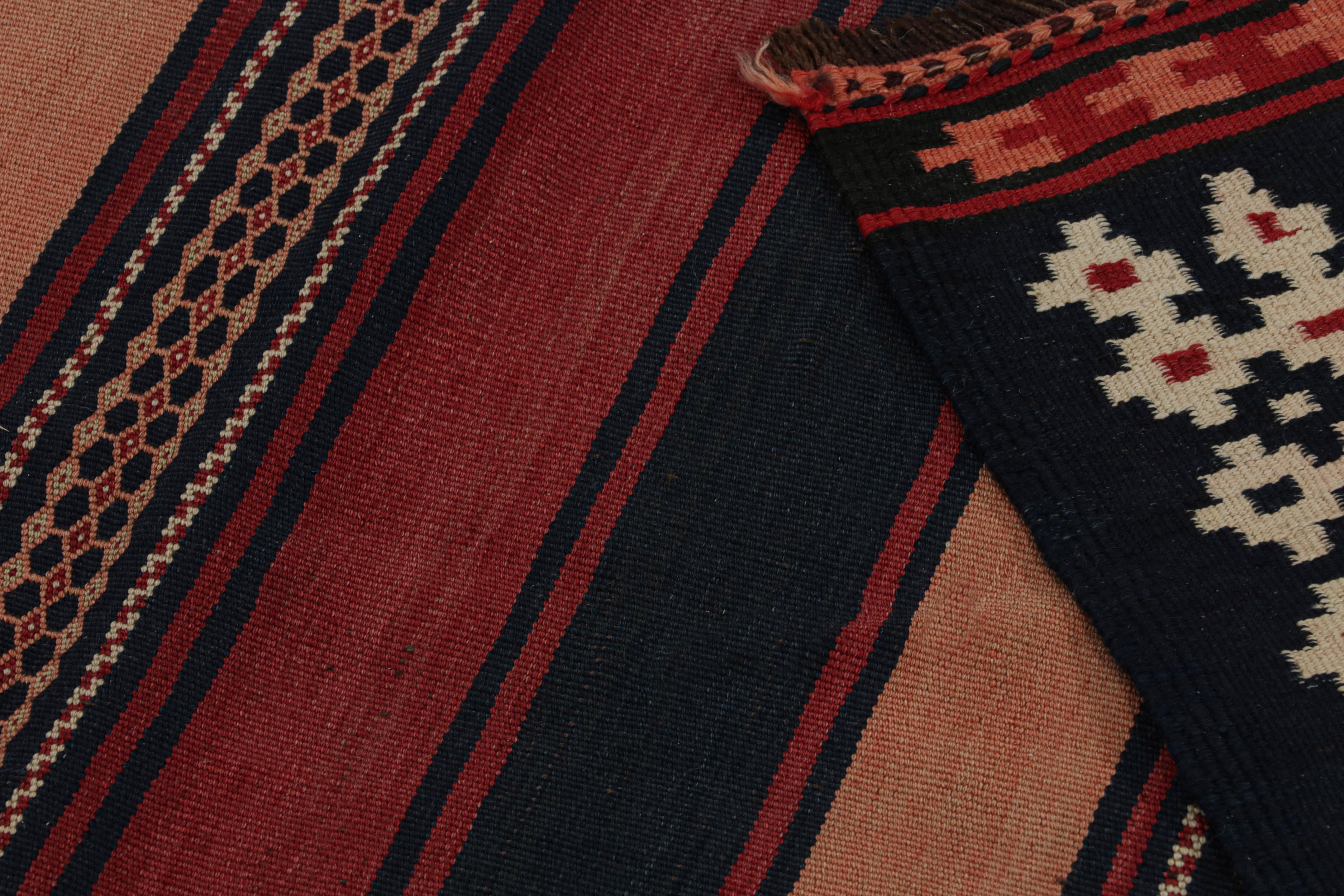 Wool Vintage Afghani tribal Kilim runner rug, in Beige/brown, from Rug & Kilim For Sale