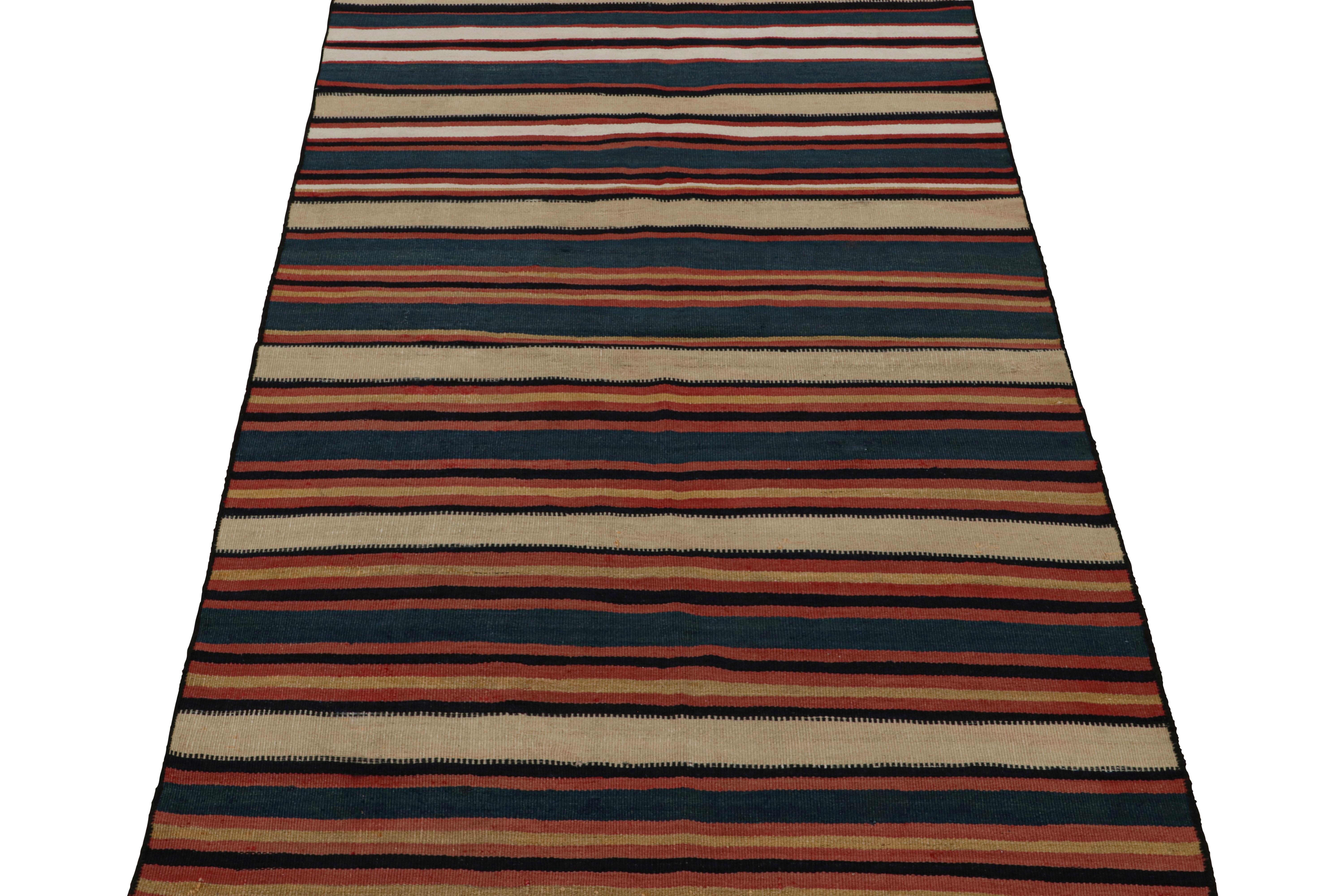 Tribal Vintage Afghani tribal Kilim runner rug, with Stripes, from Rug & Kilim For Sale