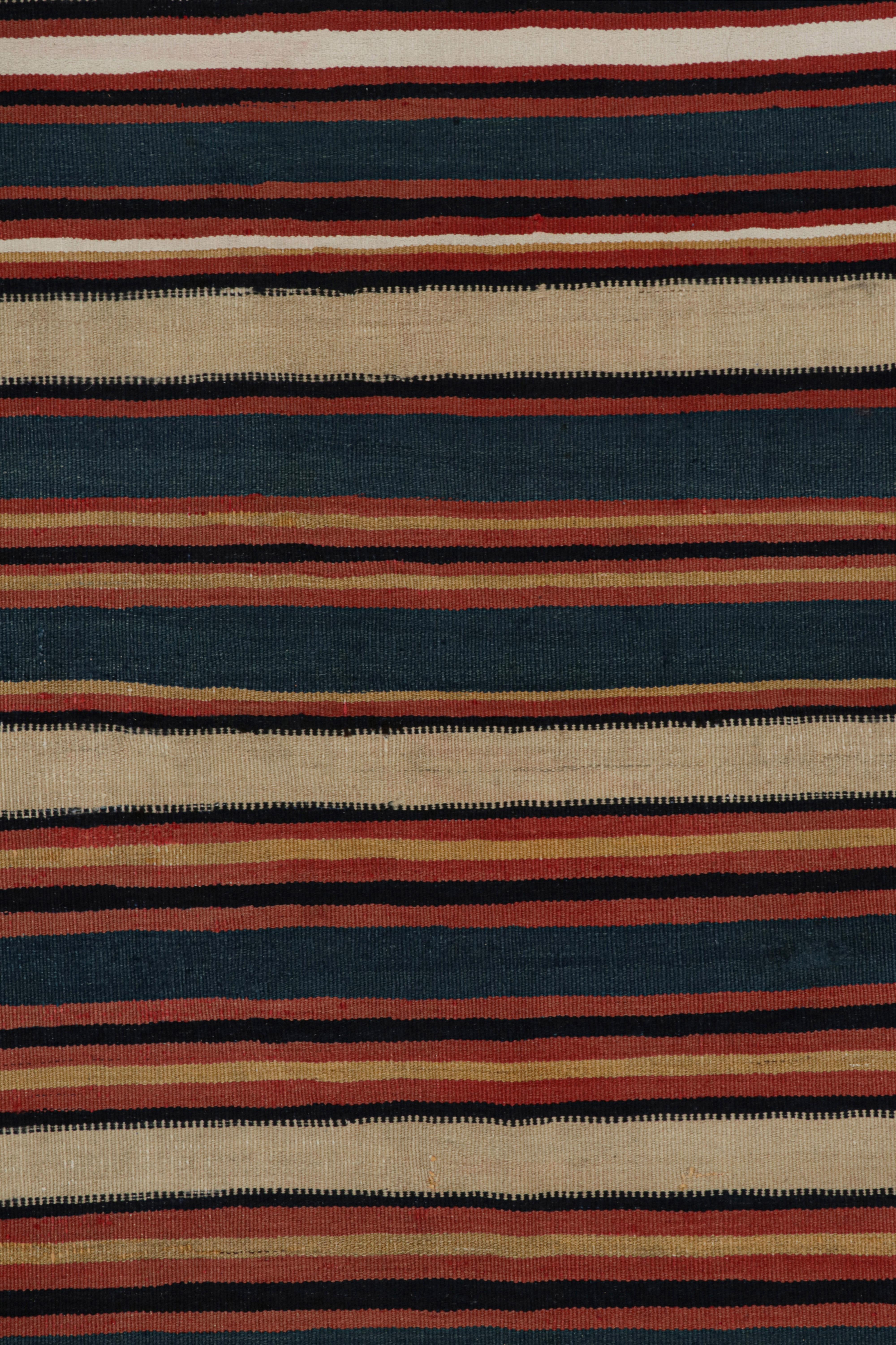 Mid-20th Century Vintage Afghani tribal Kilim runner rug, with Stripes, from Rug & Kilim For Sale