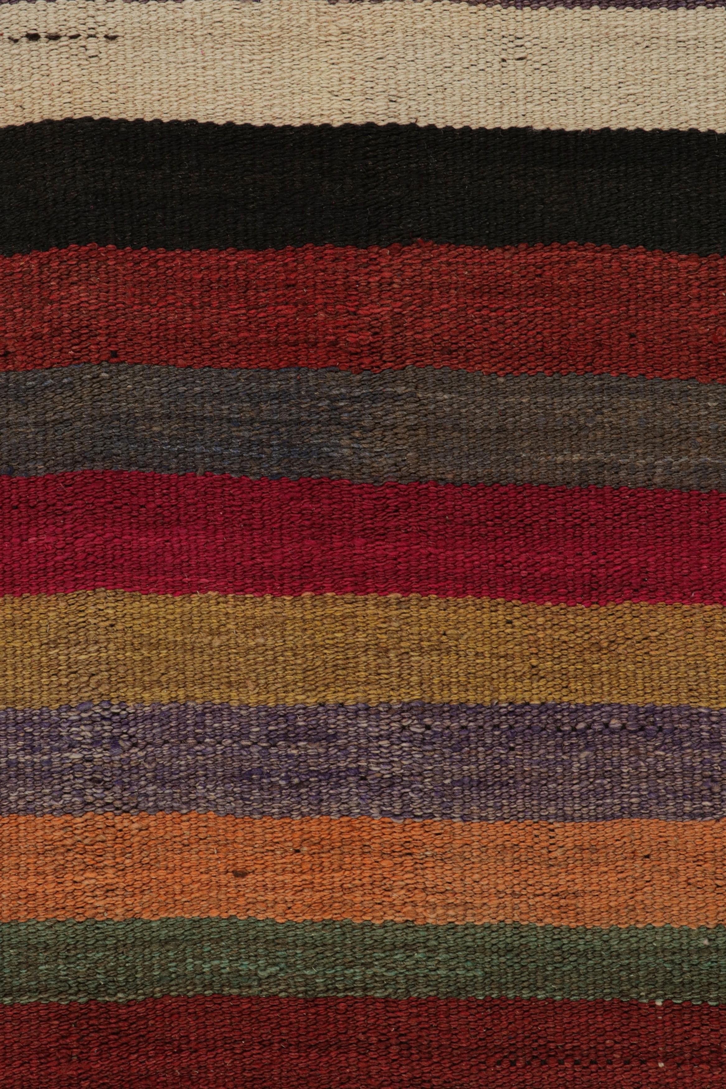 Mid-20th Century Vintage Afghani tribal Kilim runner rug, with Stripes, from Rug & Kilim For Sale