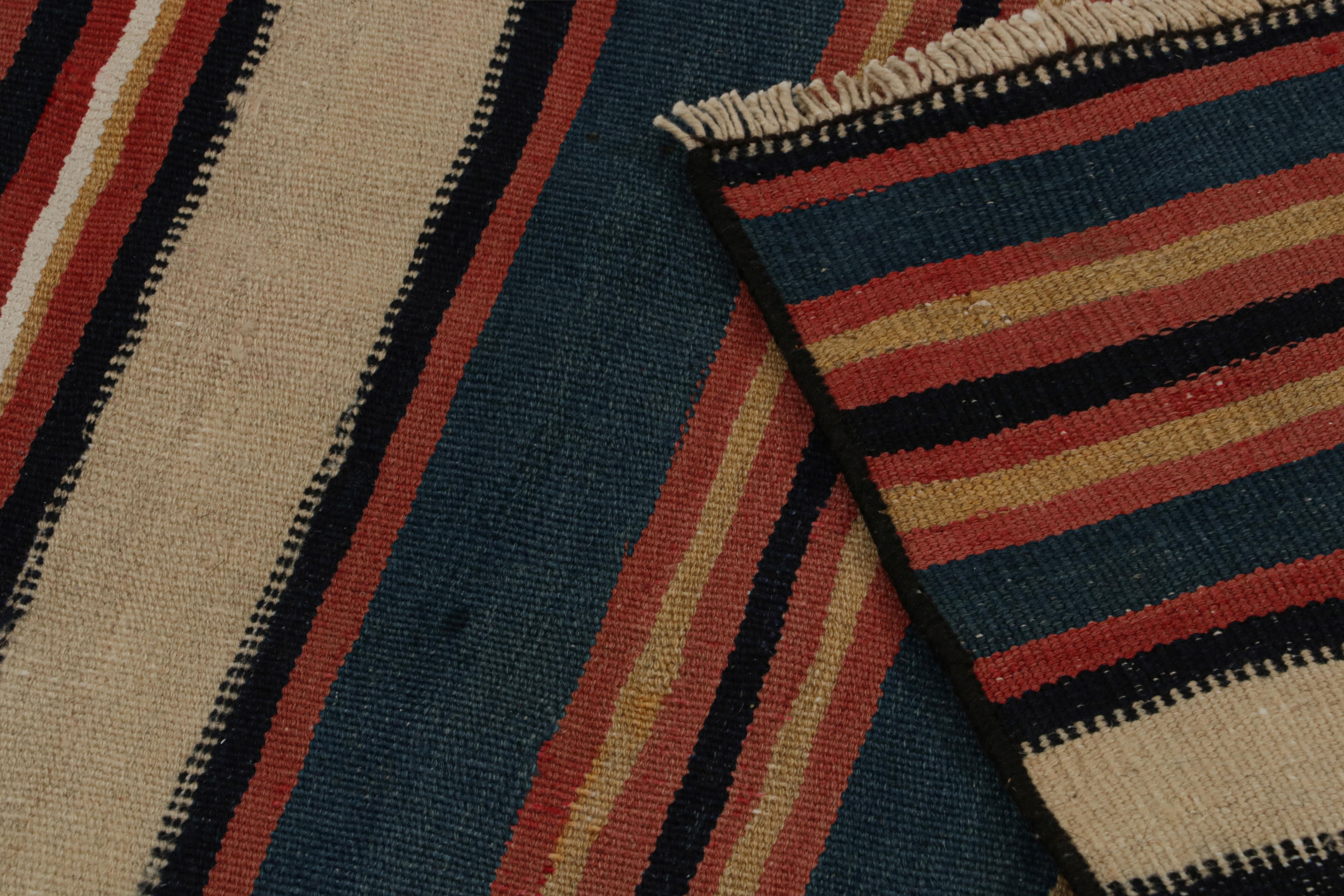 Wool Vintage Afghani tribal Kilim runner rug, with Stripes, from Rug & Kilim For Sale