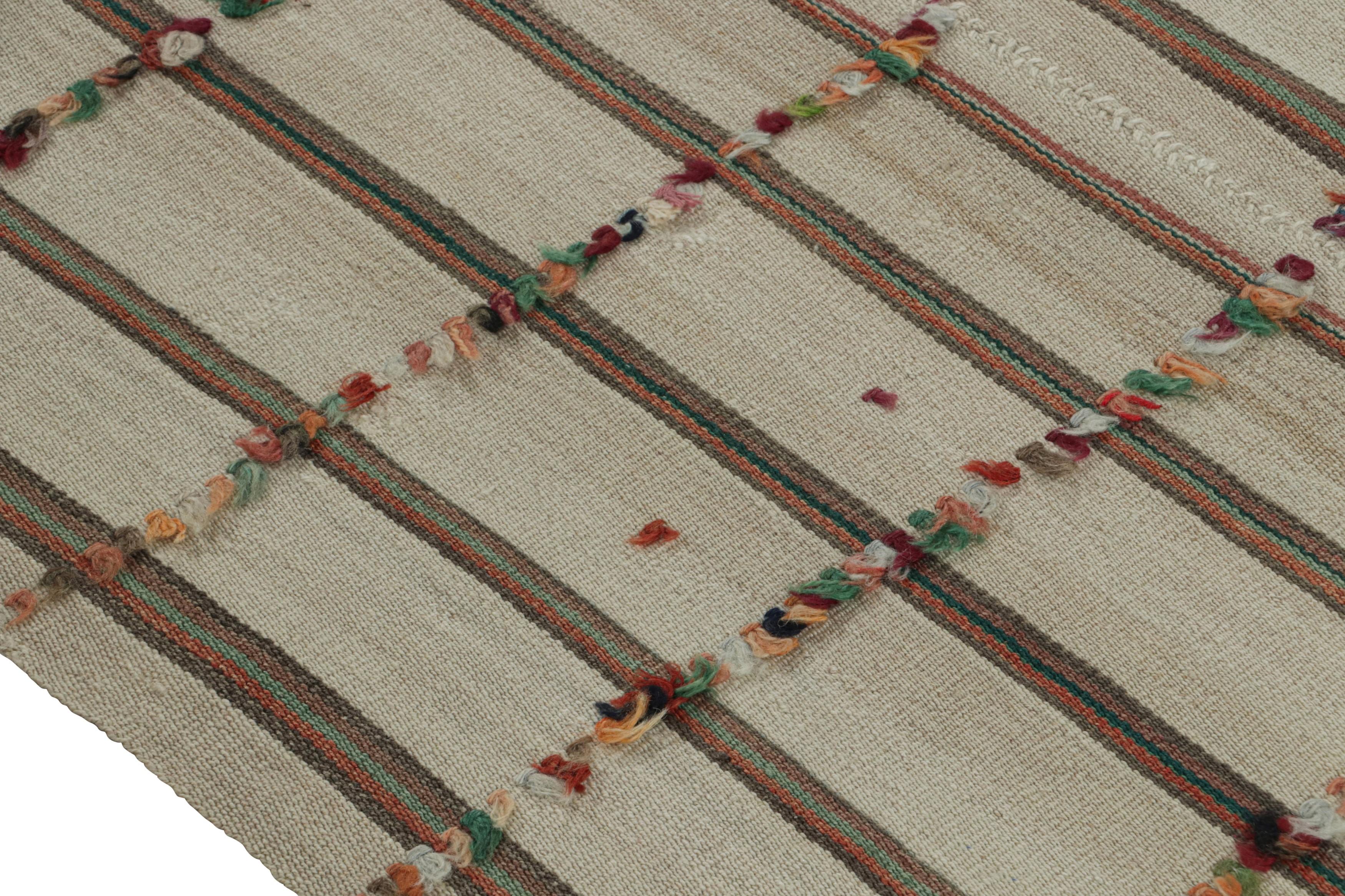 Vintage Afghani tribal Kilim Textural Rug, with Stripes, from Rug & Kilim In Good Condition For Sale In Long Island City, NY