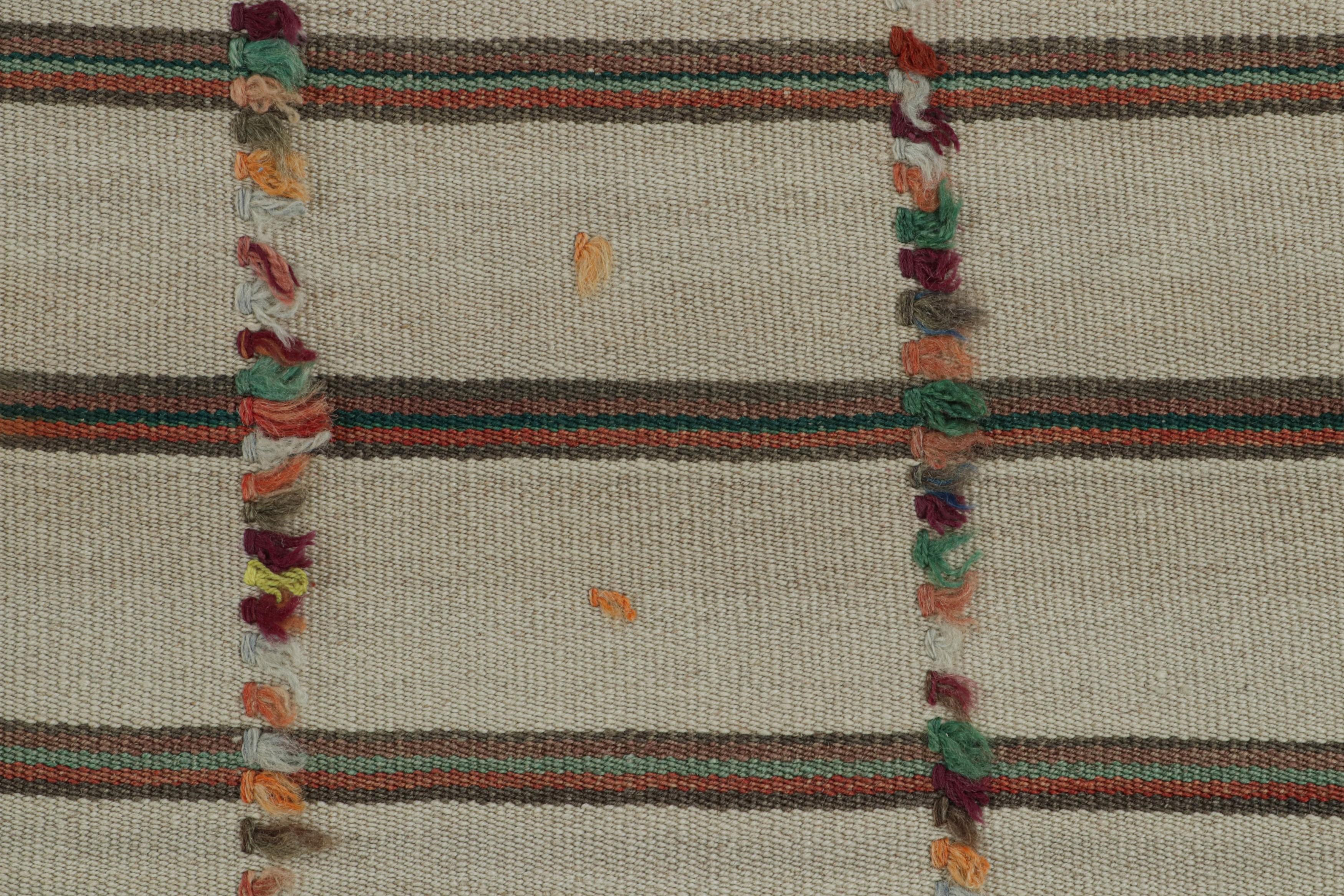 Mid-20th Century Vintage Afghani tribal Kilim Textural Rug, with Stripes, from Rug & Kilim For Sale
