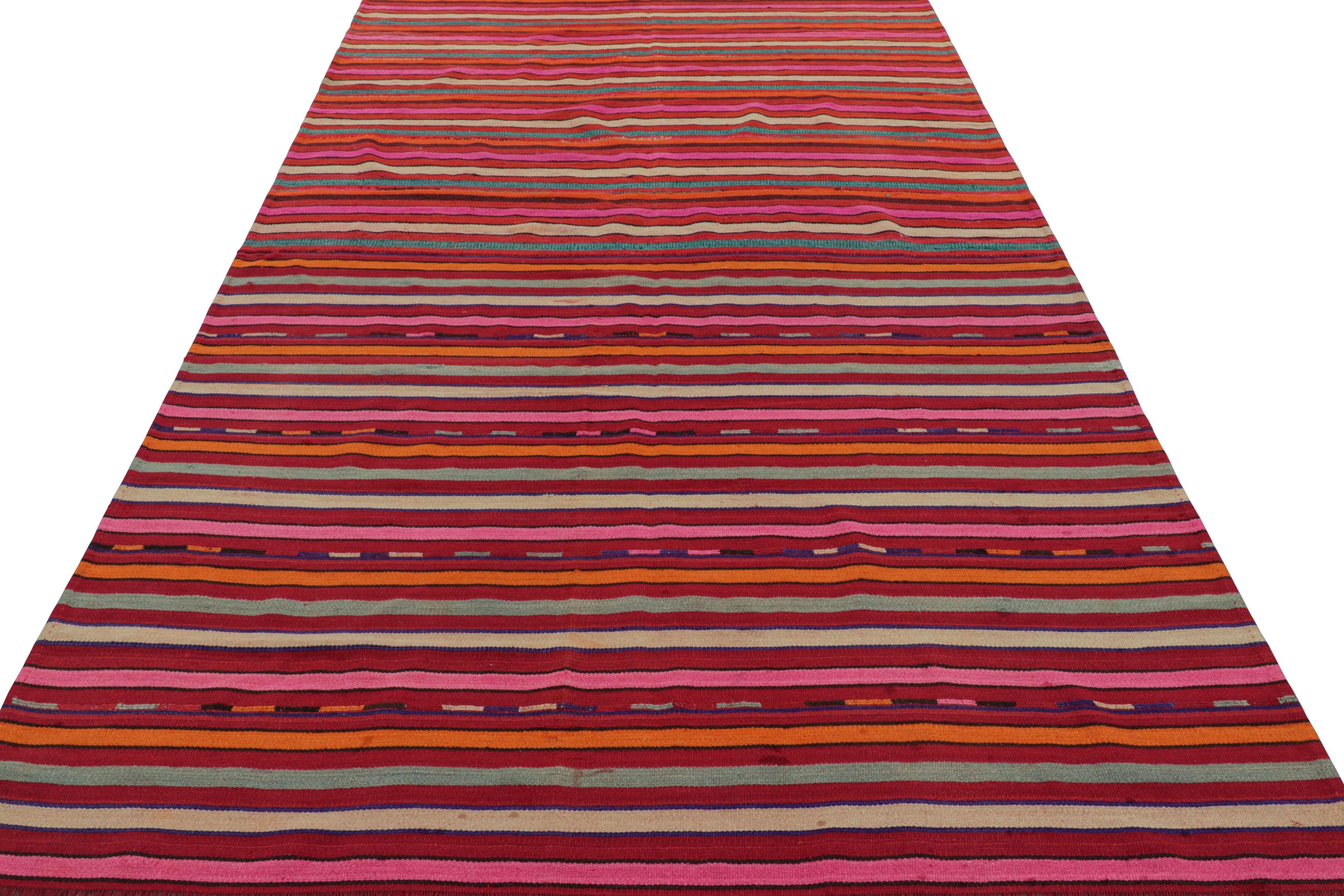 Hand-Woven Vintage Afghani Tribal Kilim With Stripes From Rug & Kilim For Sale