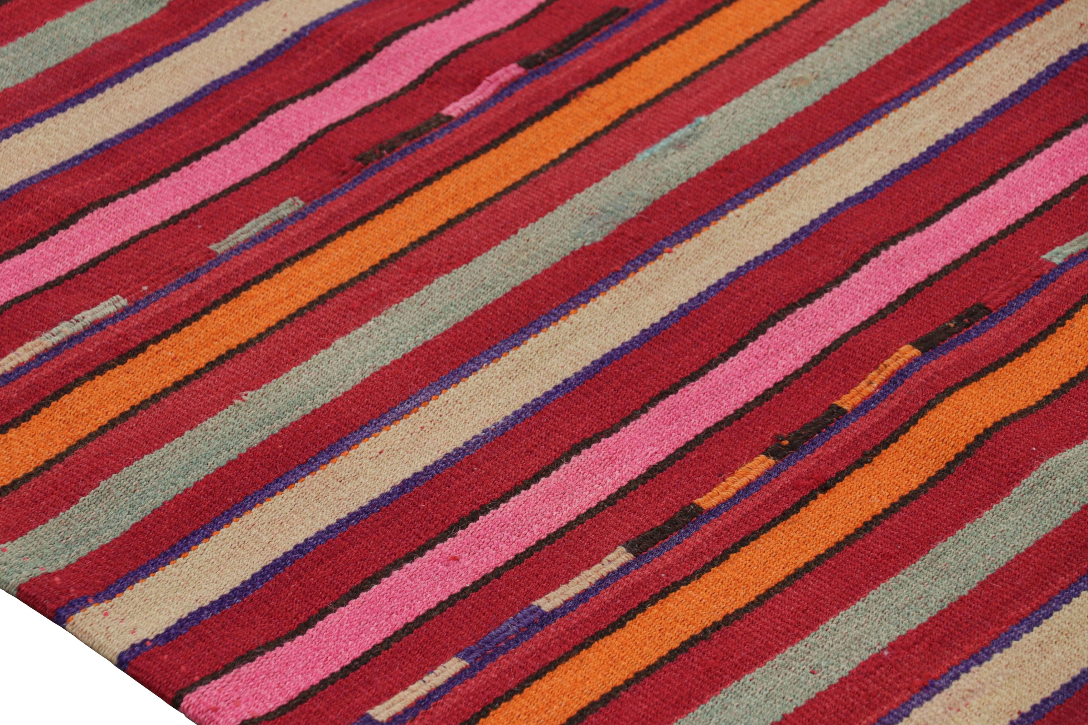 Mid-20th Century Vintage Afghani Tribal Kilim With Stripes From Rug & Kilim For Sale