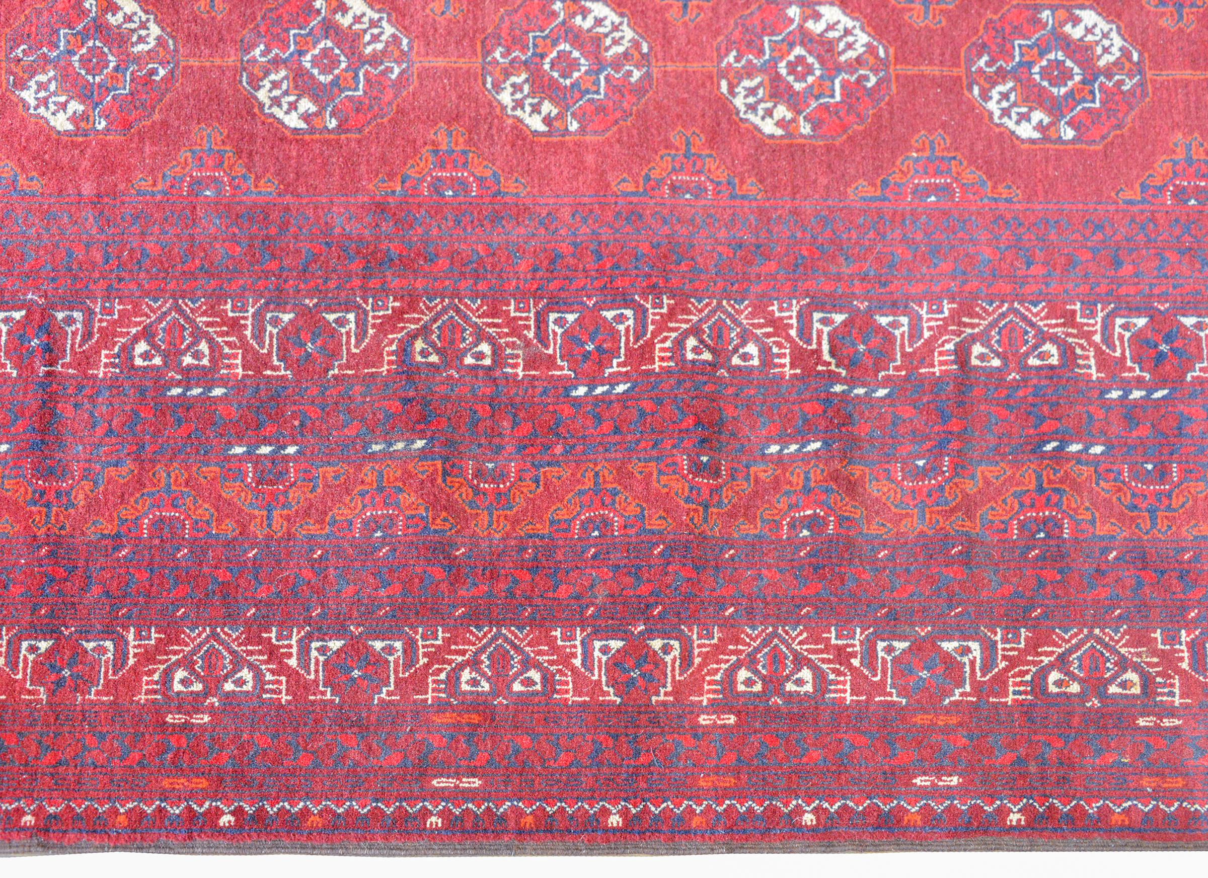 Wool Vintage Afghani Turkoman Rug For Sale