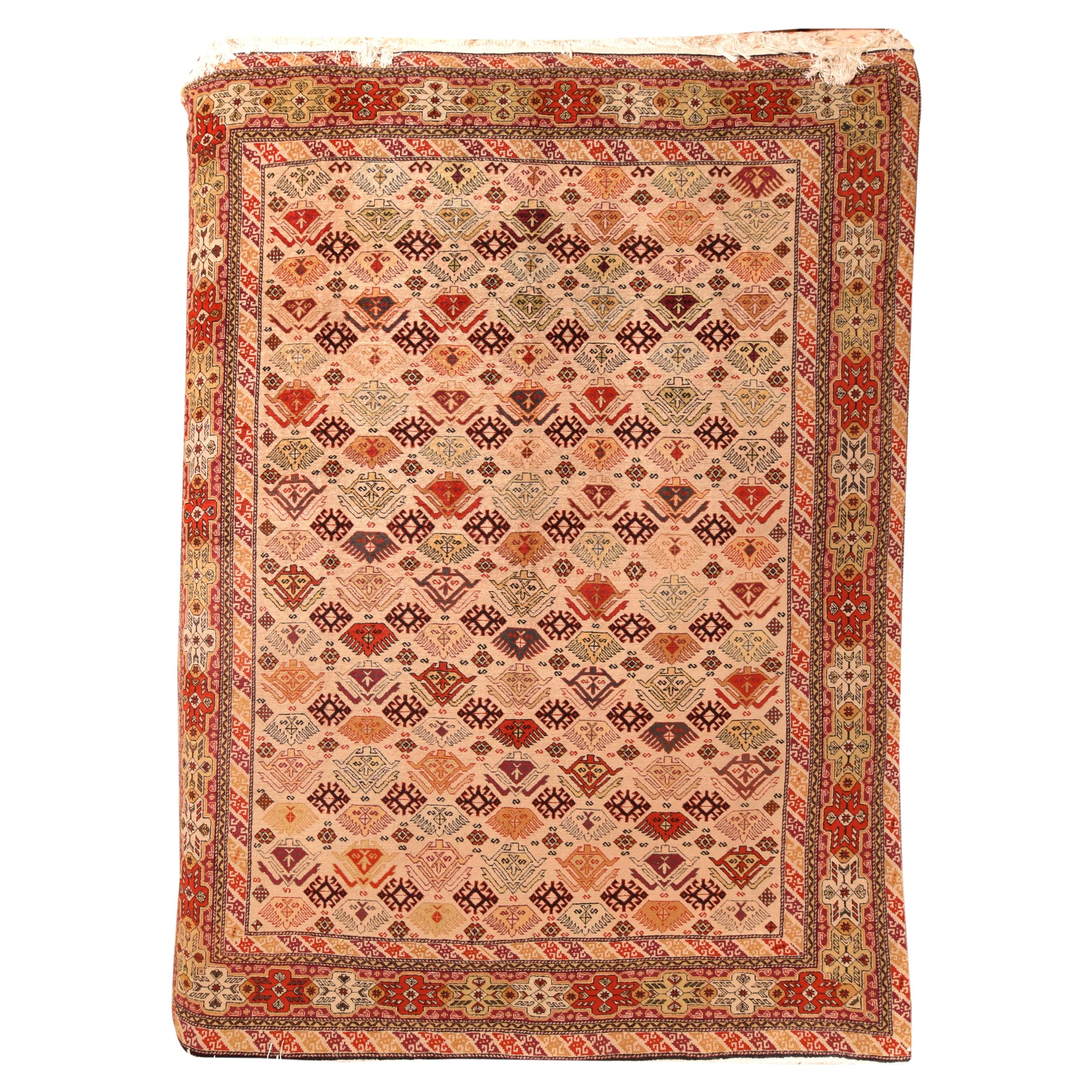 Vintage Afghani Wool Rug, Hand Knotted, circa 1950s