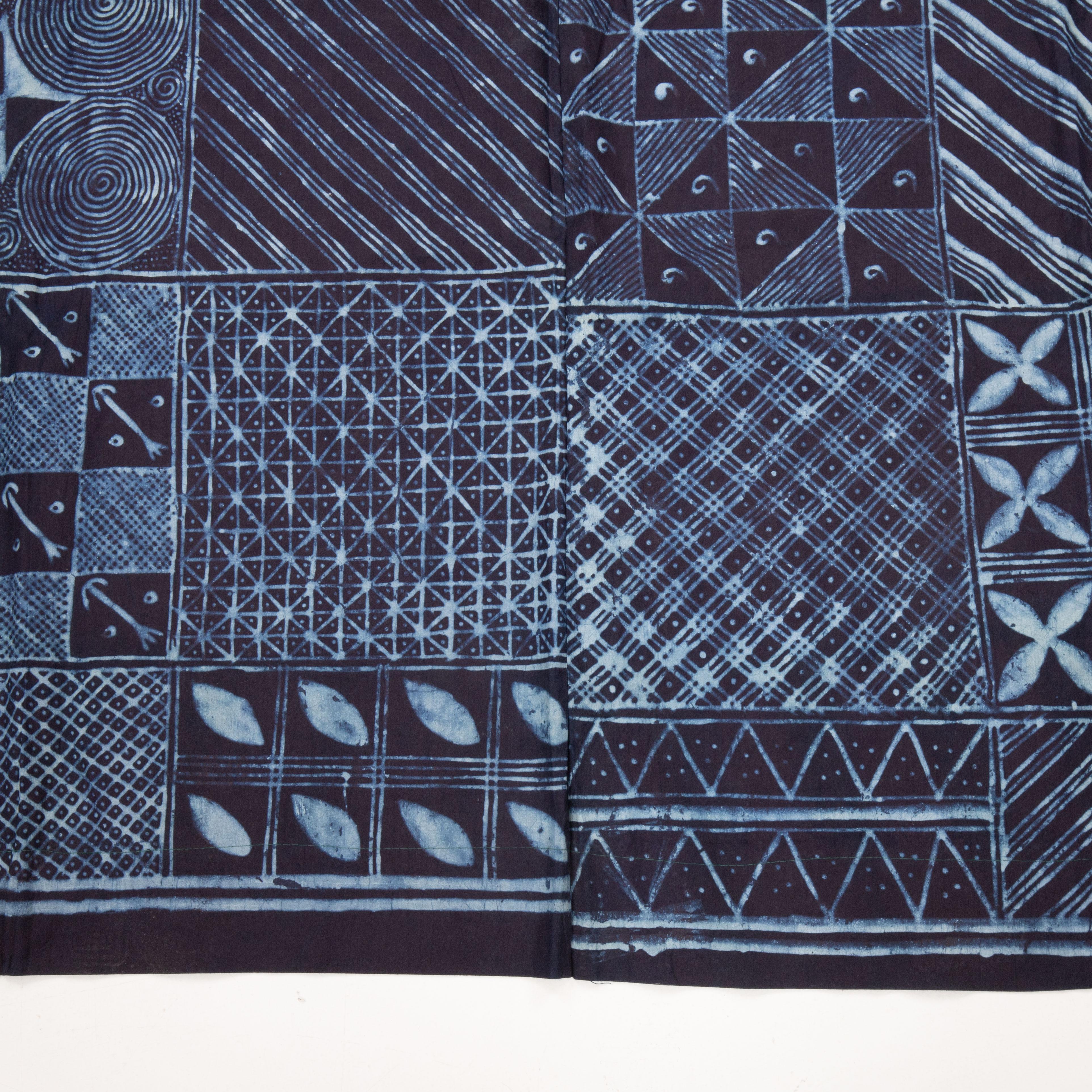 Batik Vintage African Adire Indigo Cloth, 1970s/ 80s