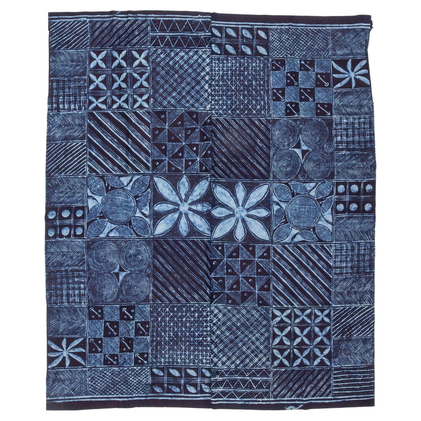Adire Vintage African Adire Indigo Cloth, 1970s/ 80s For Sale at 1stDibs