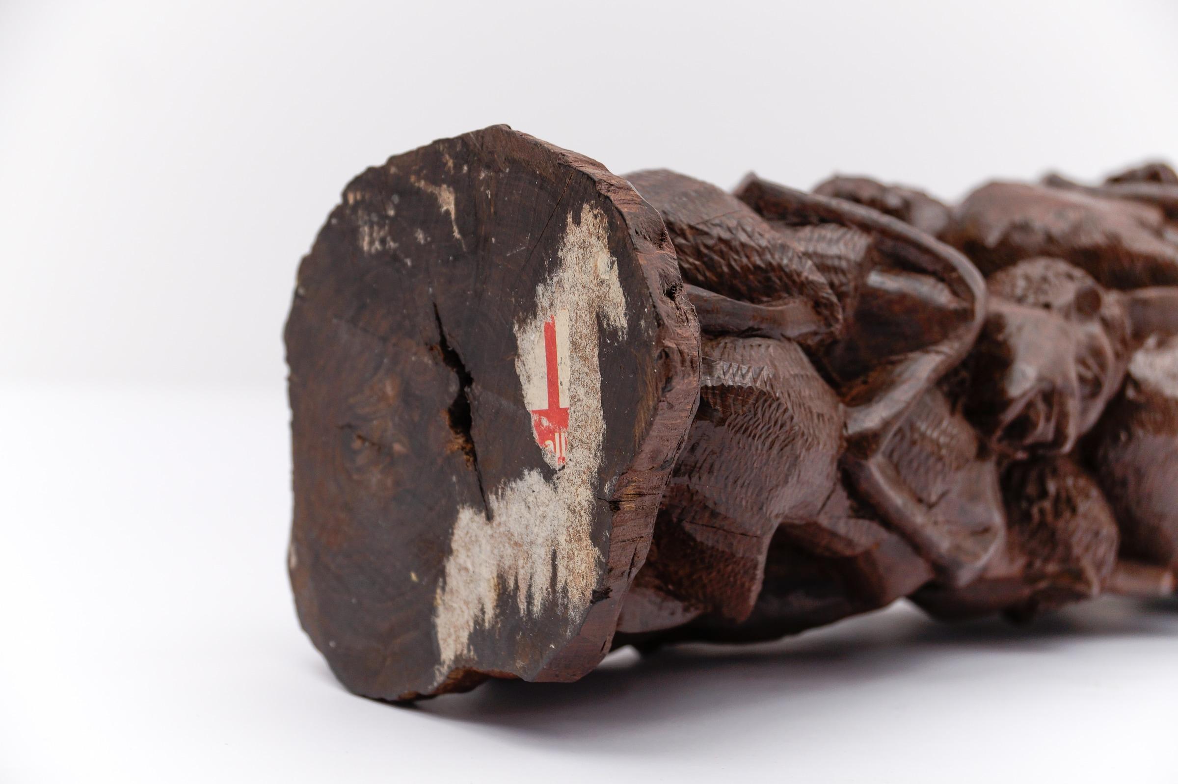 Vintage African art Arbre de famille Makonde tanzanien en bois de fer (ébène ??) sculpté à la main en vente 12