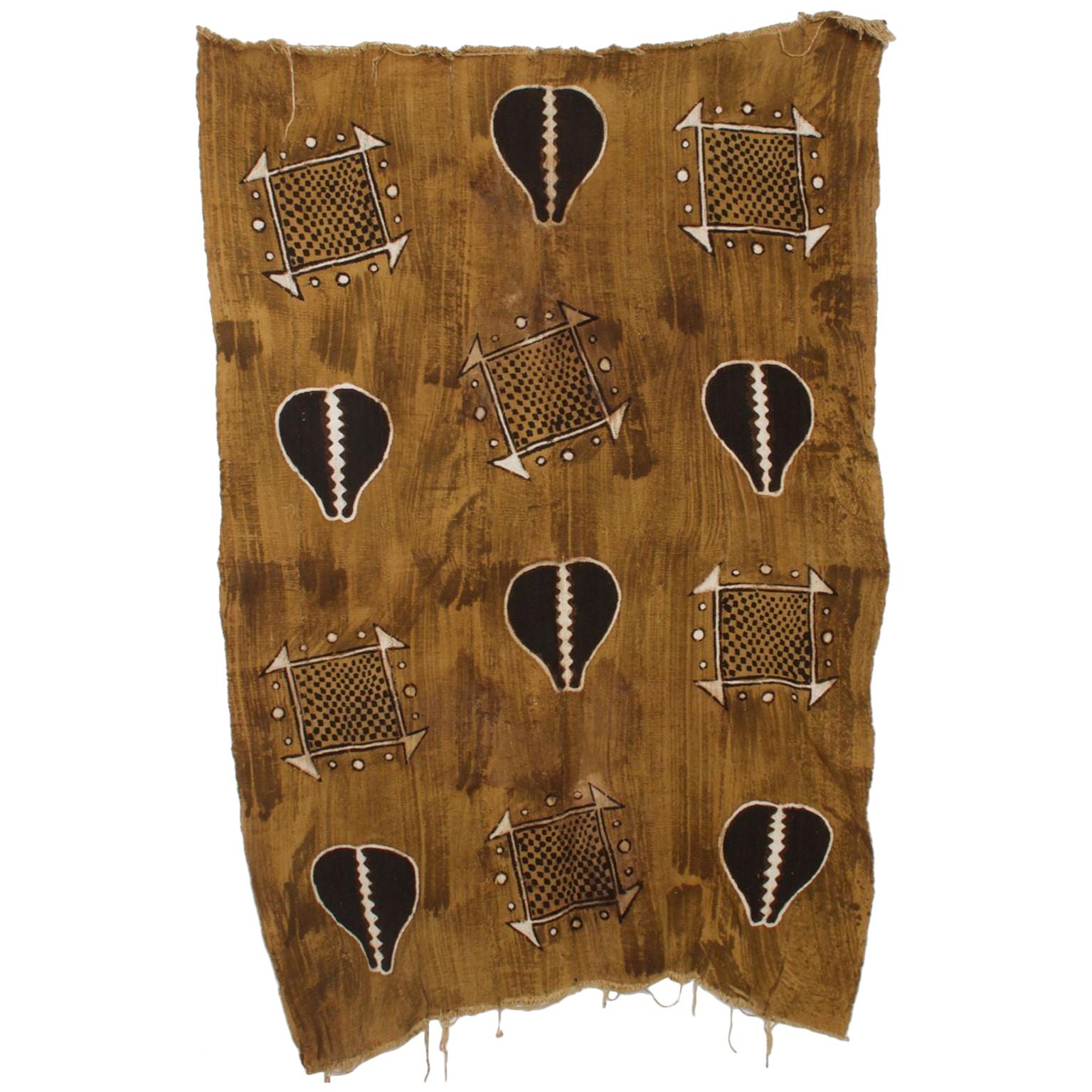 Vintage African Art Handwoven KUBA Cloth Ceremonial Blanket Wall Tapestry Congo