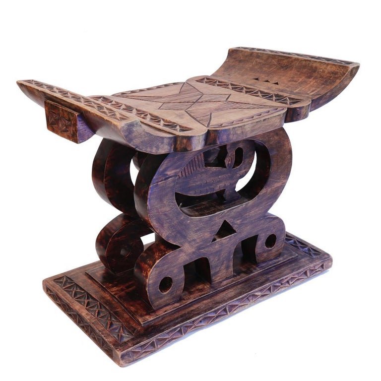 Vintage African Ashanti Stool, Asegua, Ghana, Late 20th Century For