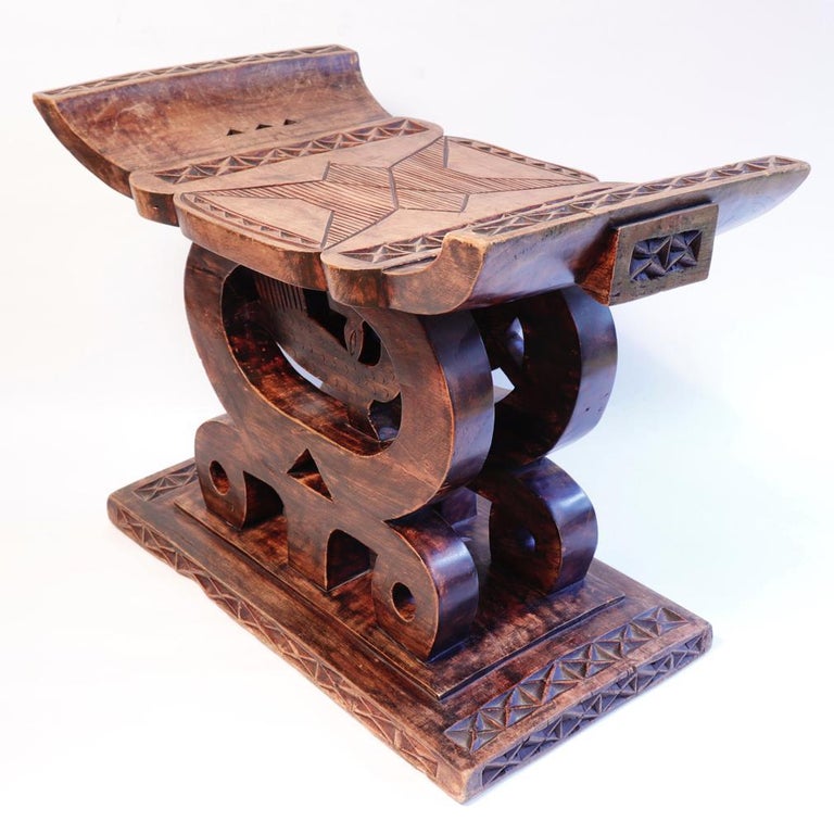 Vintage African Ashanti Stool, Asegua, Ghana, Late 20th Century For