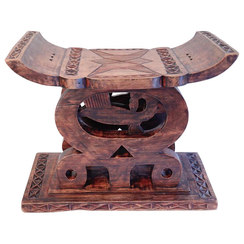  Vintage African Ashanti Stool, Asegua, Ghana, Late 20th Century For Sale