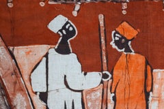 Vintage African Batik Fabric Artwork, Gambia, Drammeh Tradition, 1975.