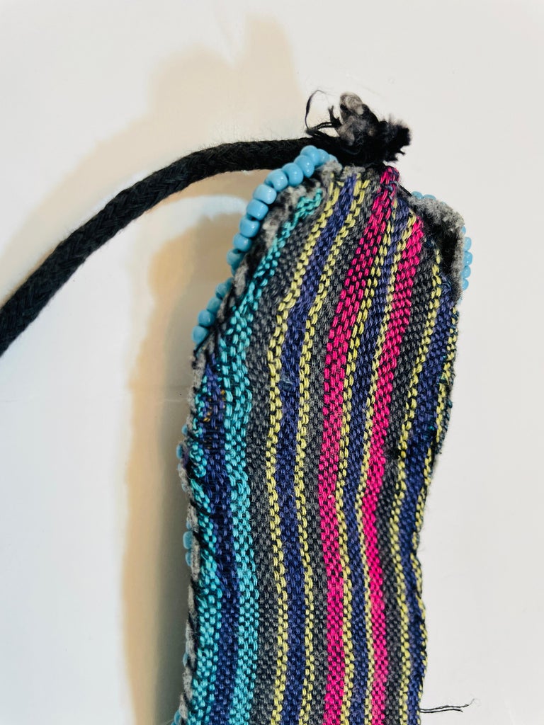Vintage African Beaded Tie Waist Belt in Turquoise Seed  display picture 1