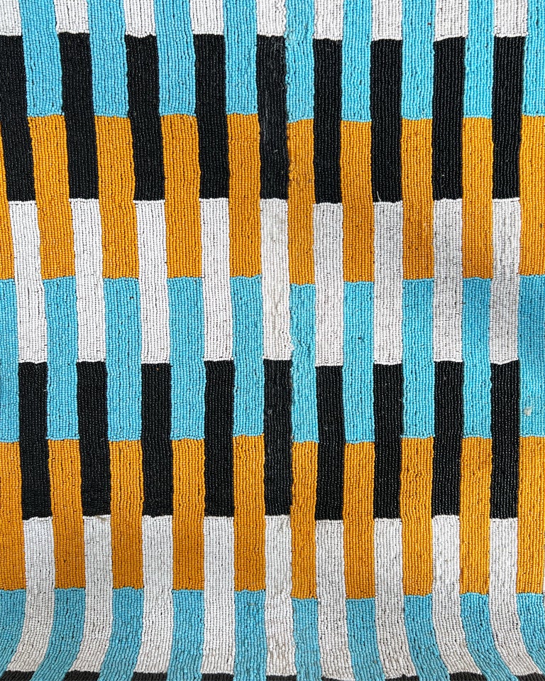 Vintage African Beaded Yoruba Chair, Multicolor 2 Chairs Available