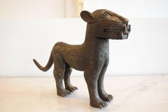 Vintage African Benin Bronze Royal Leopard Cat