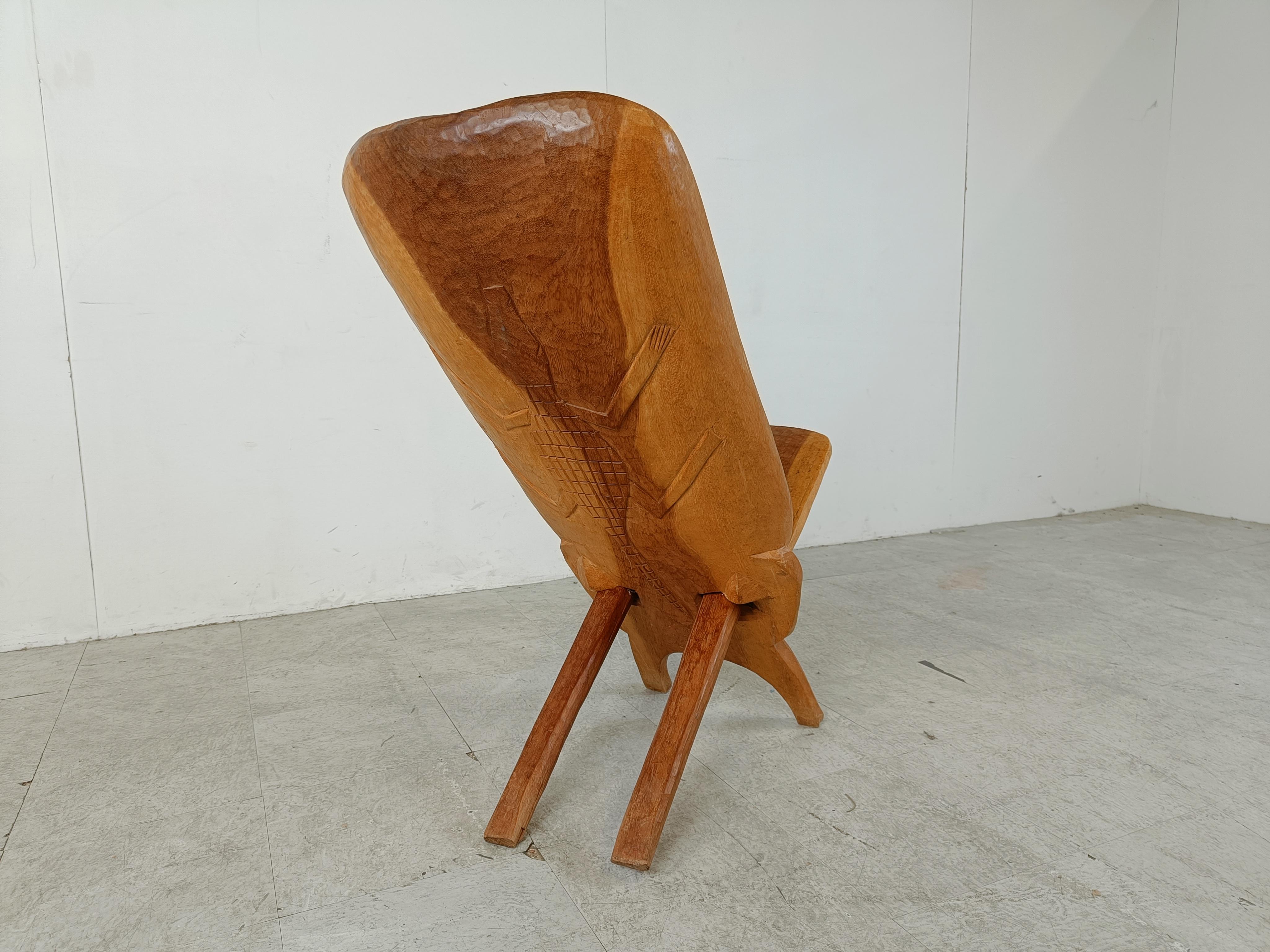 Wood Vintage african birthing chair, 1960s For Sale