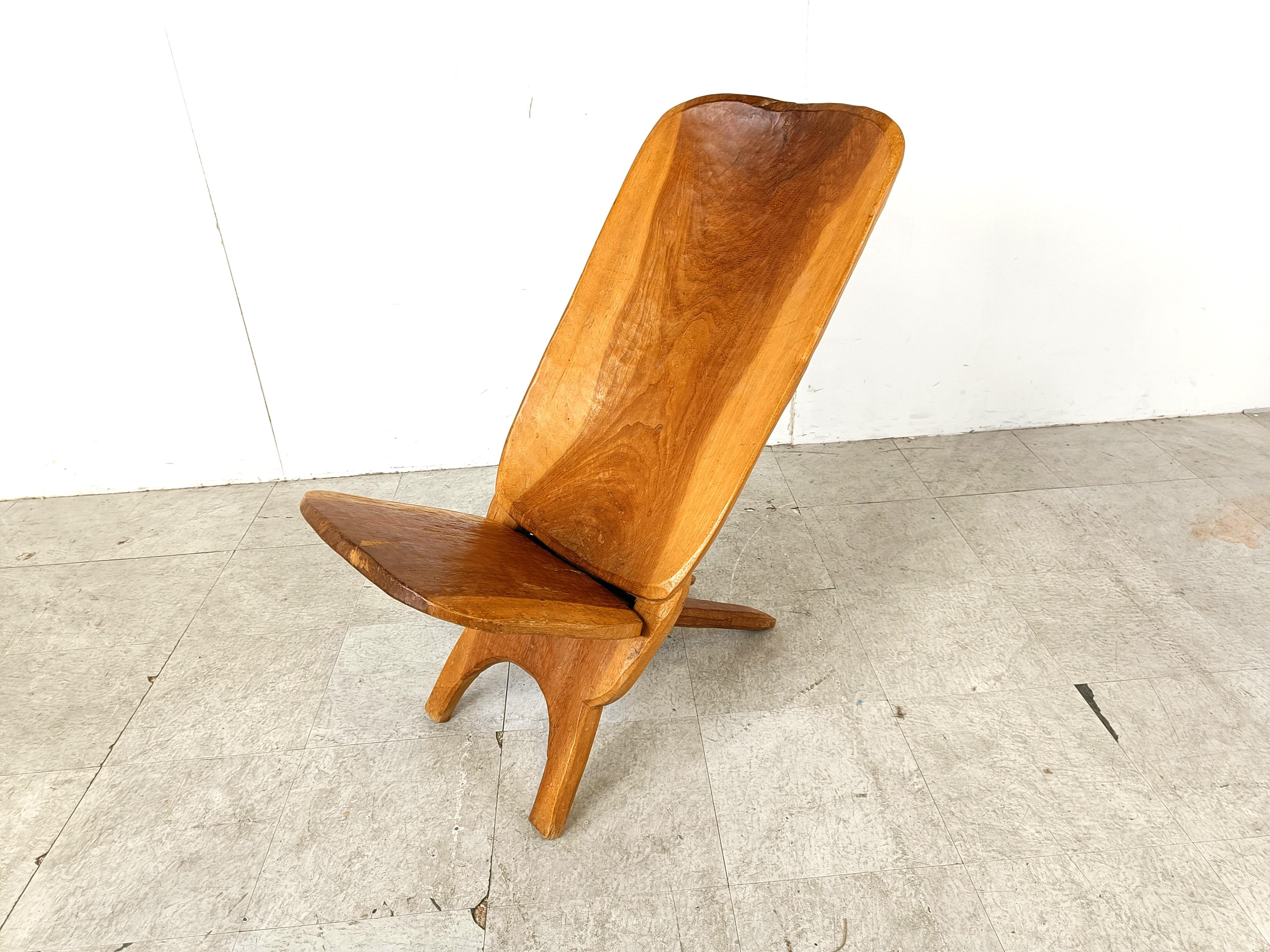 Congolais Chaise d'inséparation africaine vintage, années 1960  en vente