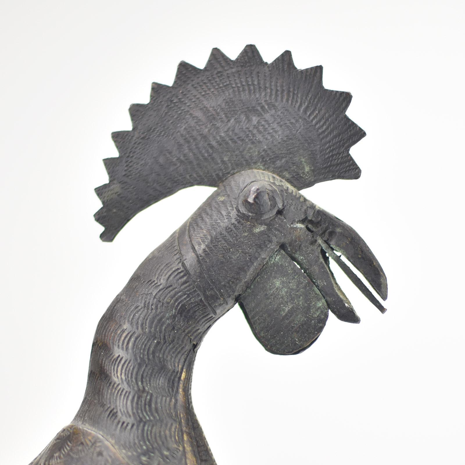 Moulage Figurine de coq africaine en bronze Ife Benin Nigeria Primitive Folk Art en vente