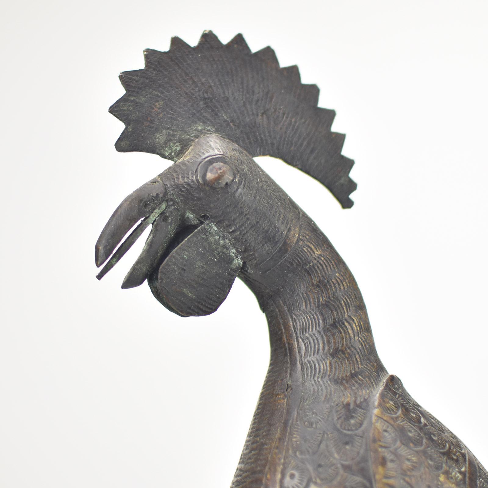 Figurine de coq africaine en bronze Ife Benin Nigeria Primitive Folk Art Bon état - En vente à Bad Säckingen, DE