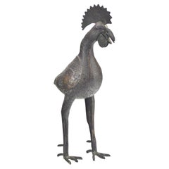 Figurine de coq africaine en bronze Ife Benin Nigeria Primitive Folk Art