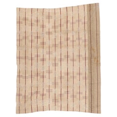 Vintage African Brown / Off-White / Purple Striped Hand Woven Textile