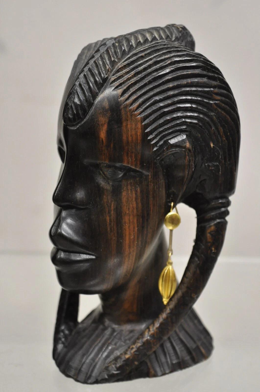 Vintage African Carved Ebony Wood 7