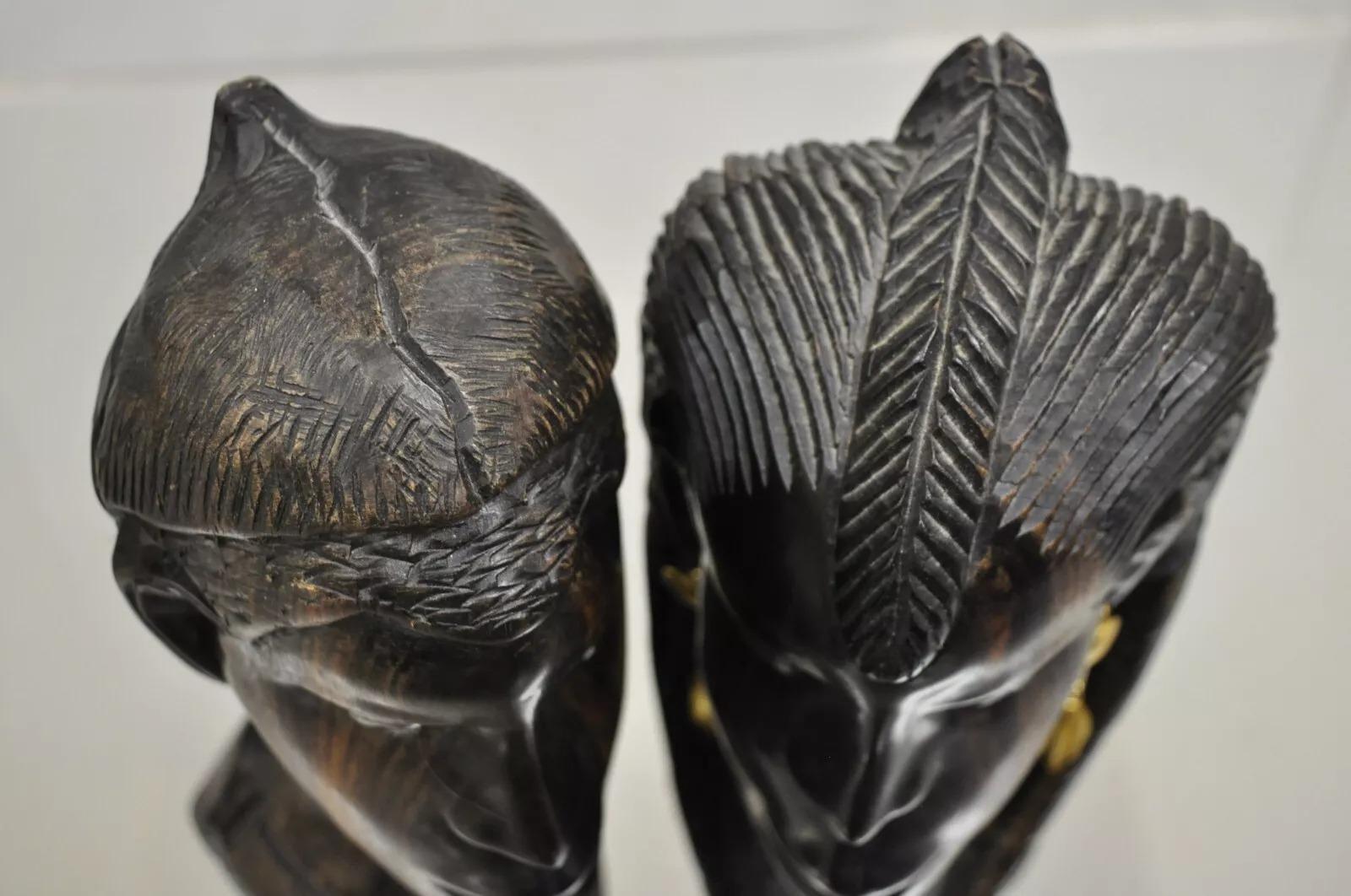 20th Century Vintage African Carved Ebony Wood 7