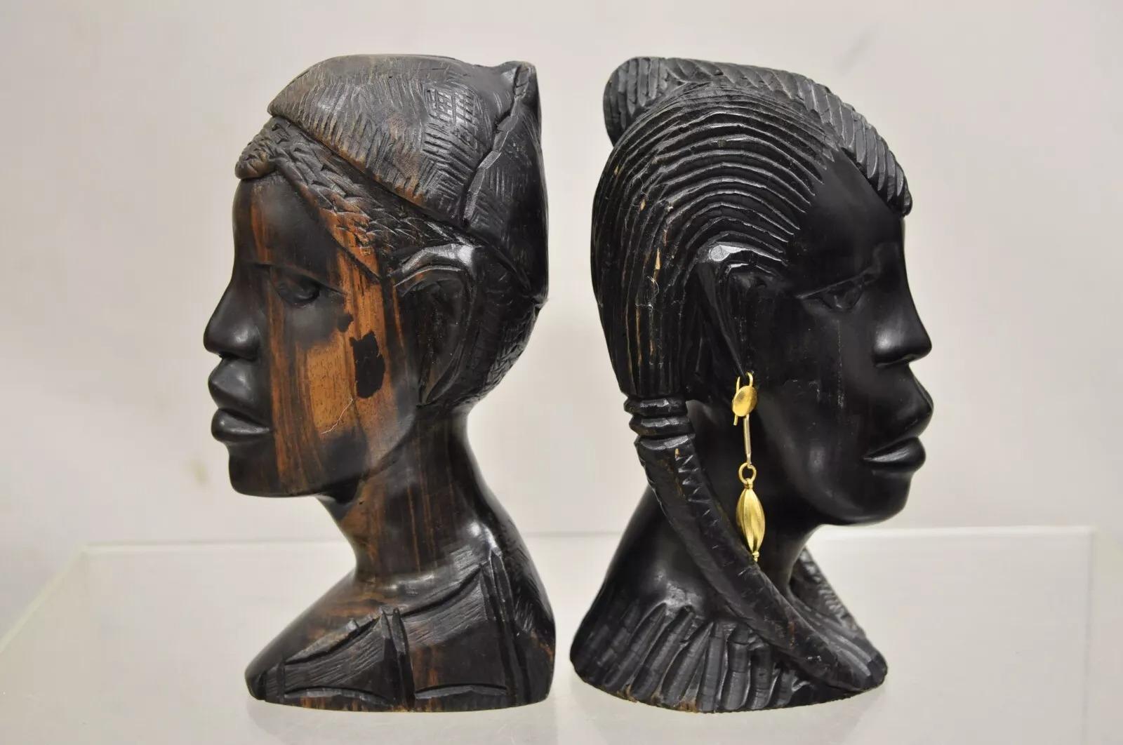 Vintage African Carved Ebony Wood 7