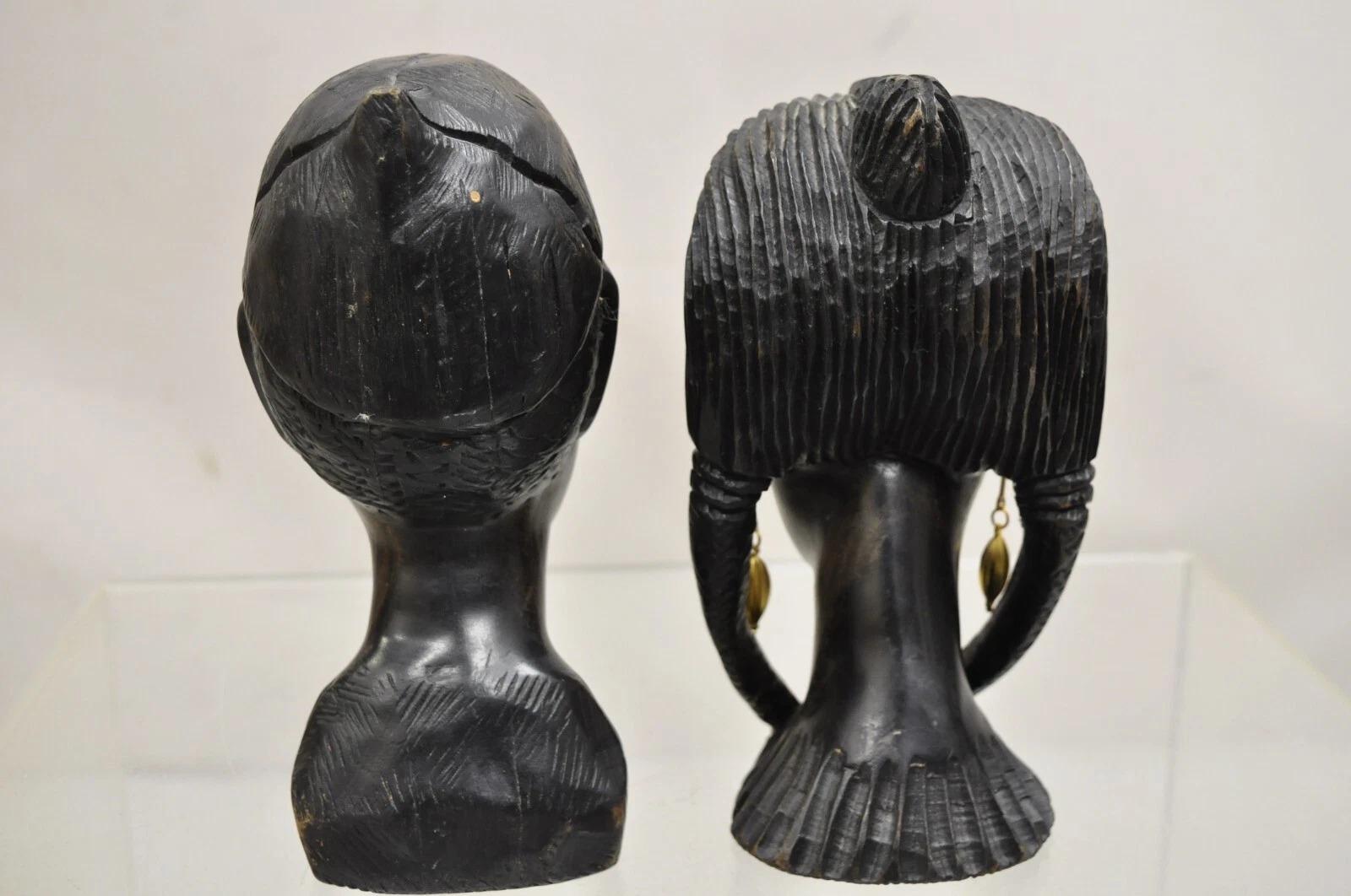 Vintage African Carved Ebony Wood 7