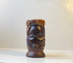 Vintage African Dual Face Drum Bust, 1980s