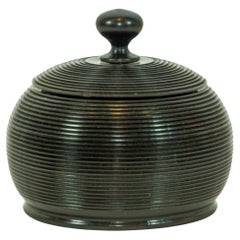 Vintage African Ebenholz gedreht Wood Container
