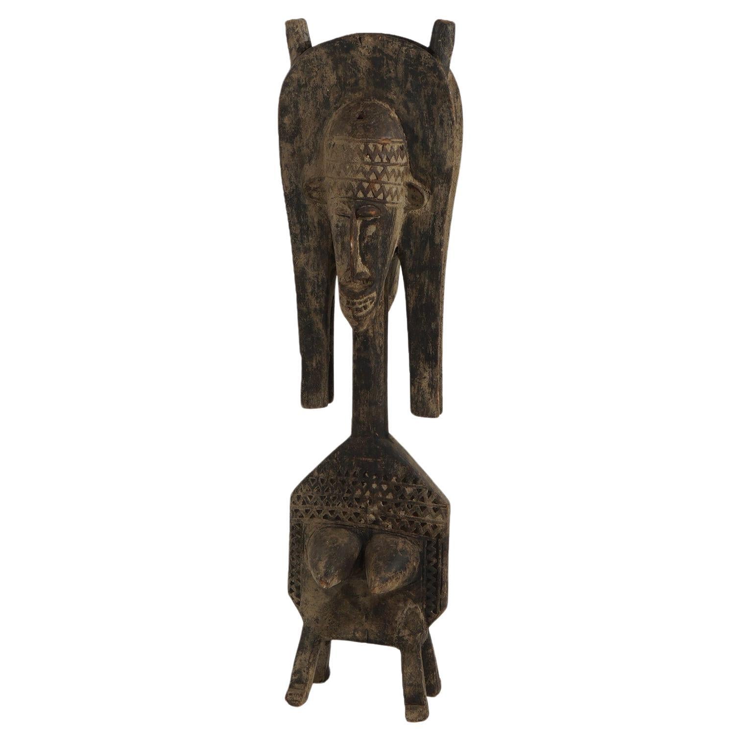 Vintage African Ethnographic Carved Wood Goddess of Fertility C1960