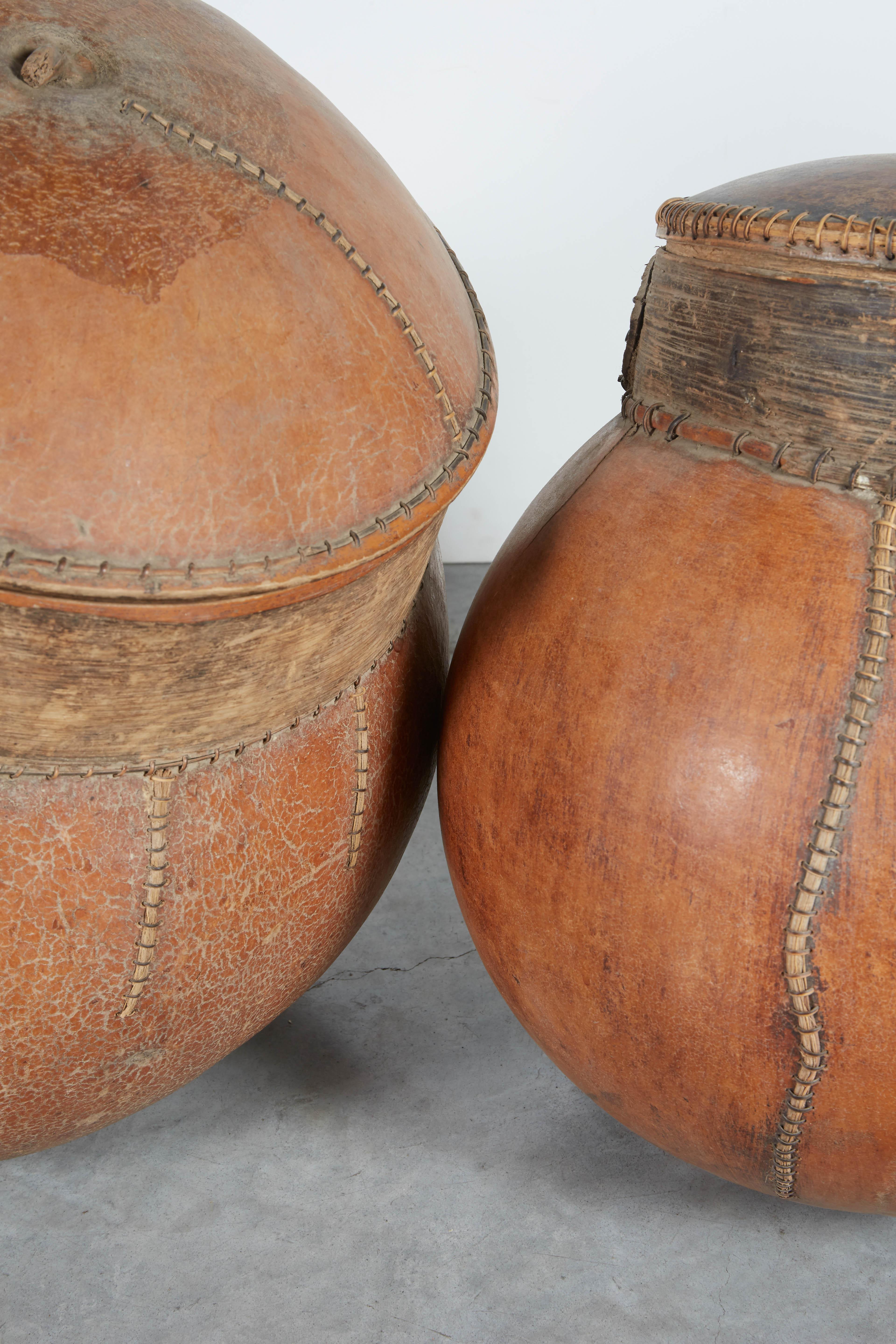 Vintage African Gourd Storage Vessels 5
