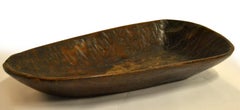 Vintage African Hand-Carved Wood Dark Brown Decorative Tribal Bowl Centerpiece