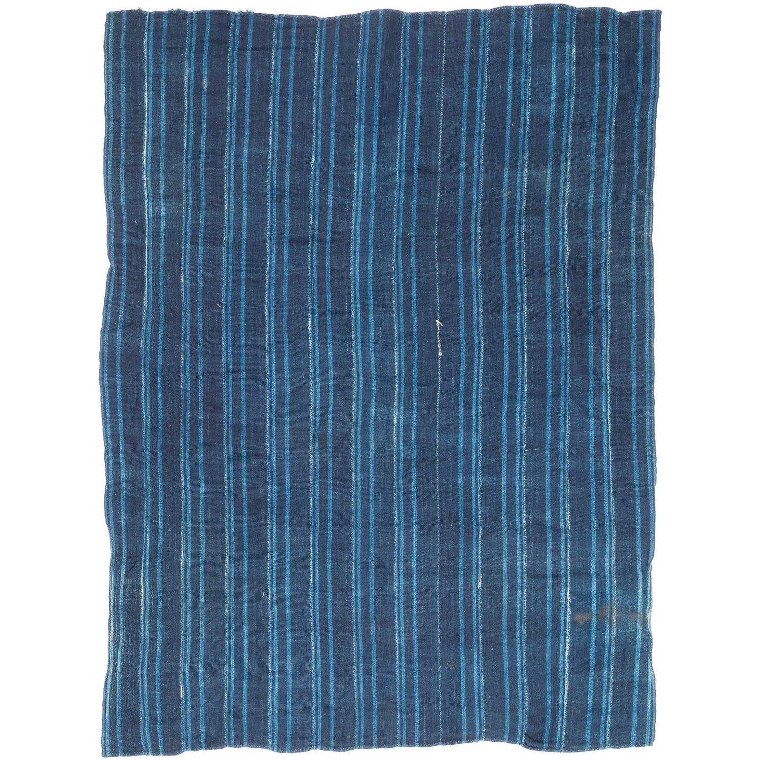 Vintage African Indigo Blue Hand Dyed Cotton Wrap Textile
