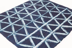 Vintage West African Indigo Dye Geometric Yoruba Fabric Textile or Wall Hanging