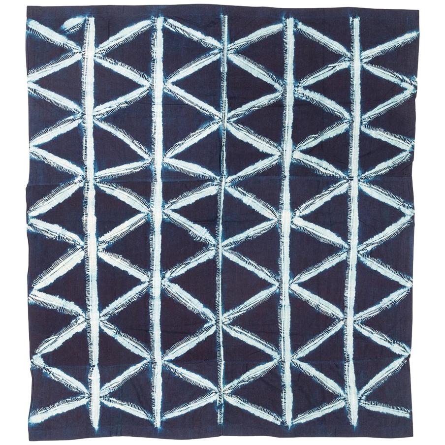 Afrikanische indigoblaue Yoruba-Textilien-Wandbehang, afrikanisch