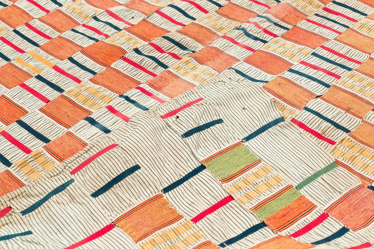 Tribal Vintage African Kente Cloth Textile