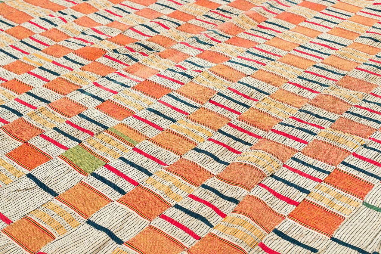 Hand-Woven Vintage African Kente Cloth Textile