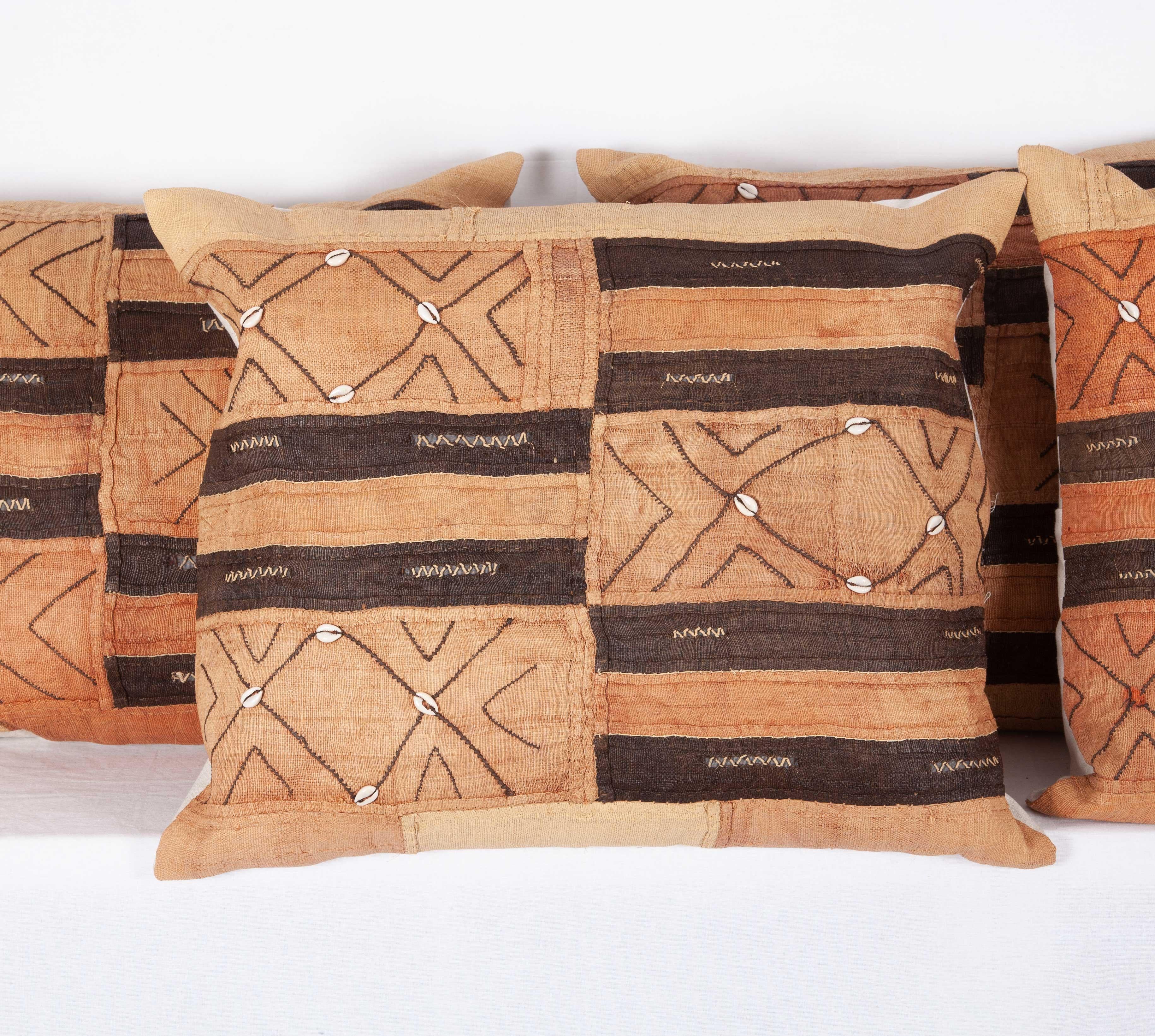 Congolese Vintage African Kuba Cloth Pillow Cases, Mid-20th Century For Sale