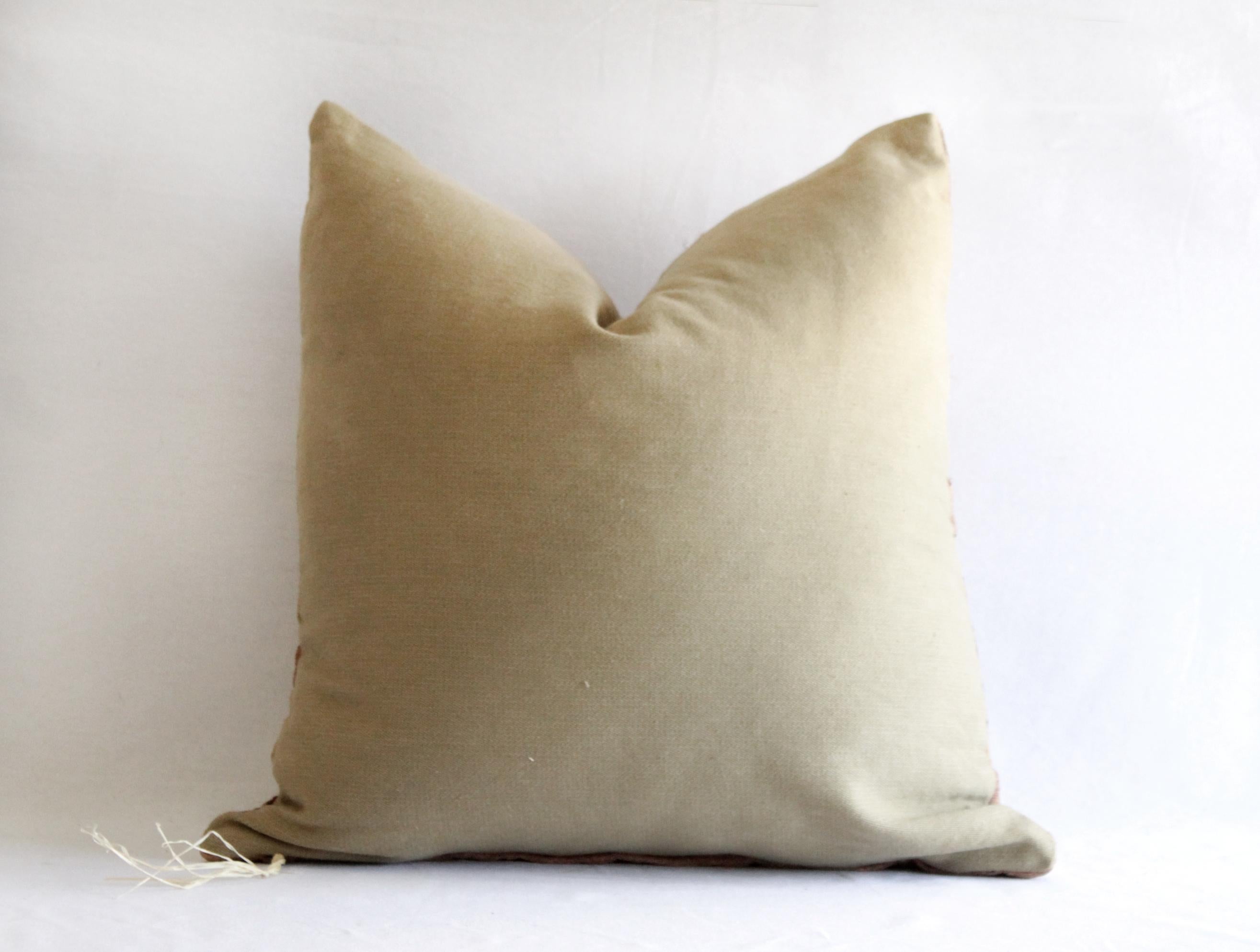 Cotton Vintage African Kuba Cloth Pillow