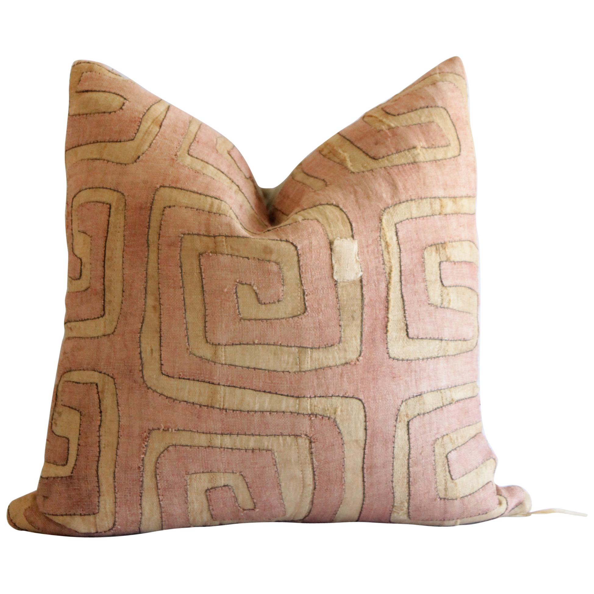 Vintage African Kuba Cloth Pillow