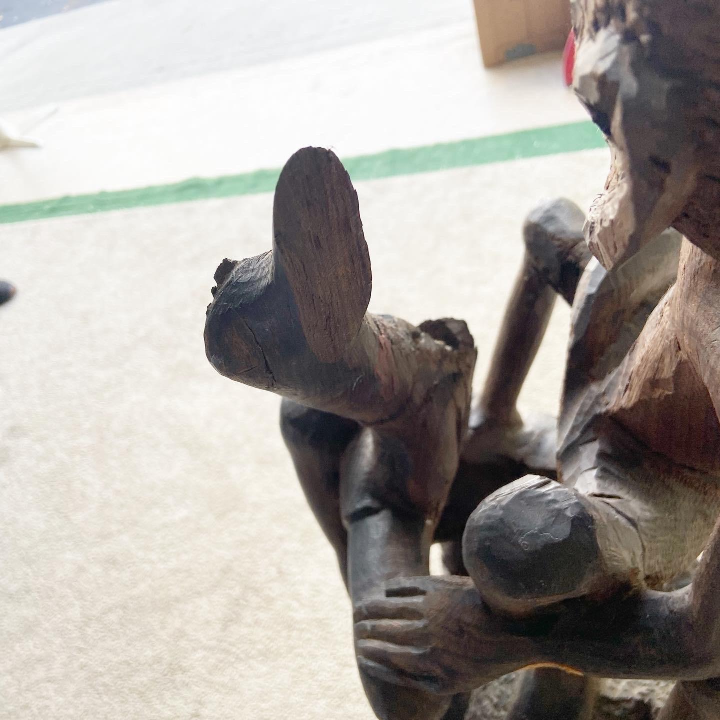 Vintage African Makonde Tree of Life Wooden Sculpture For Sale 1