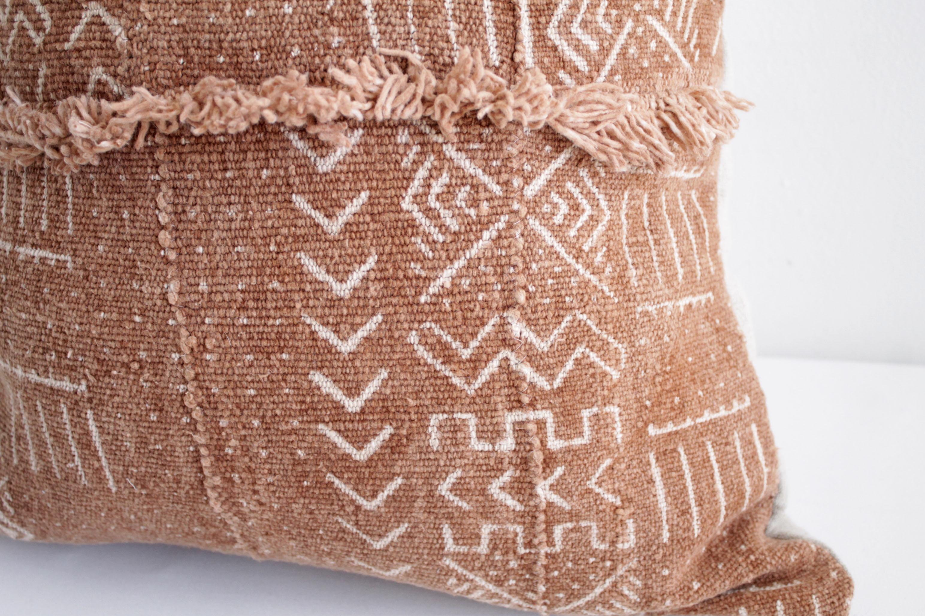 Contemporary Vintage African Mali Mud Cloth Pillow with Original Details