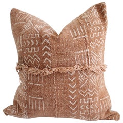 Vintage African Mali Mud Cloth Pillow with Original Details